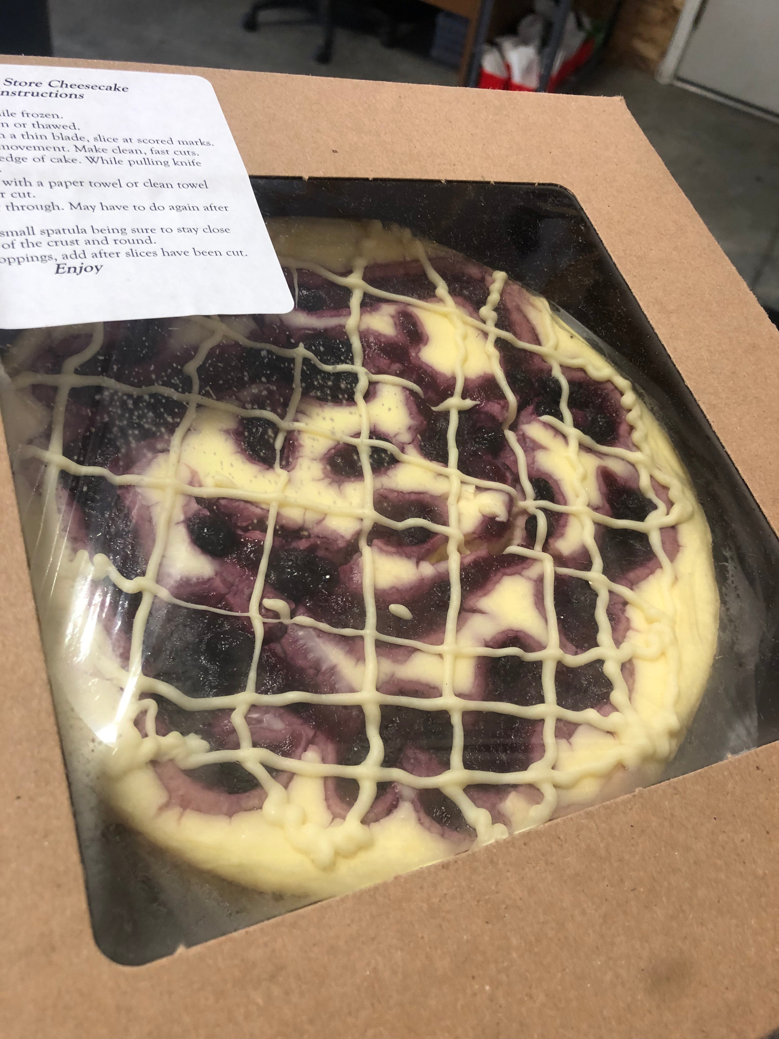 Feeds 8 - White Chocolate HUCKLEBERRY Cheesecake