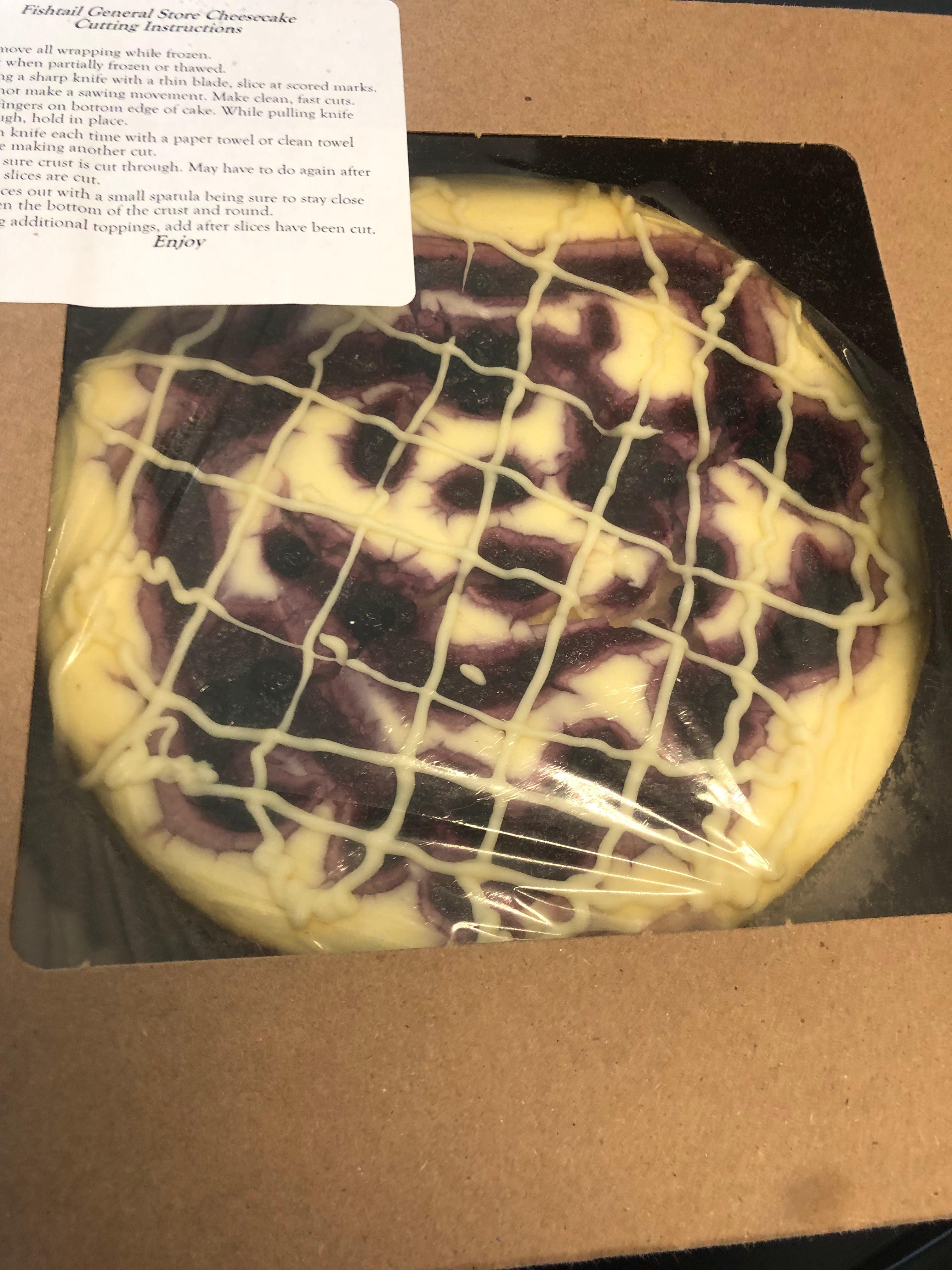 Feeds 8 - White Chocolate HUCKLEBERRY Cheesecake