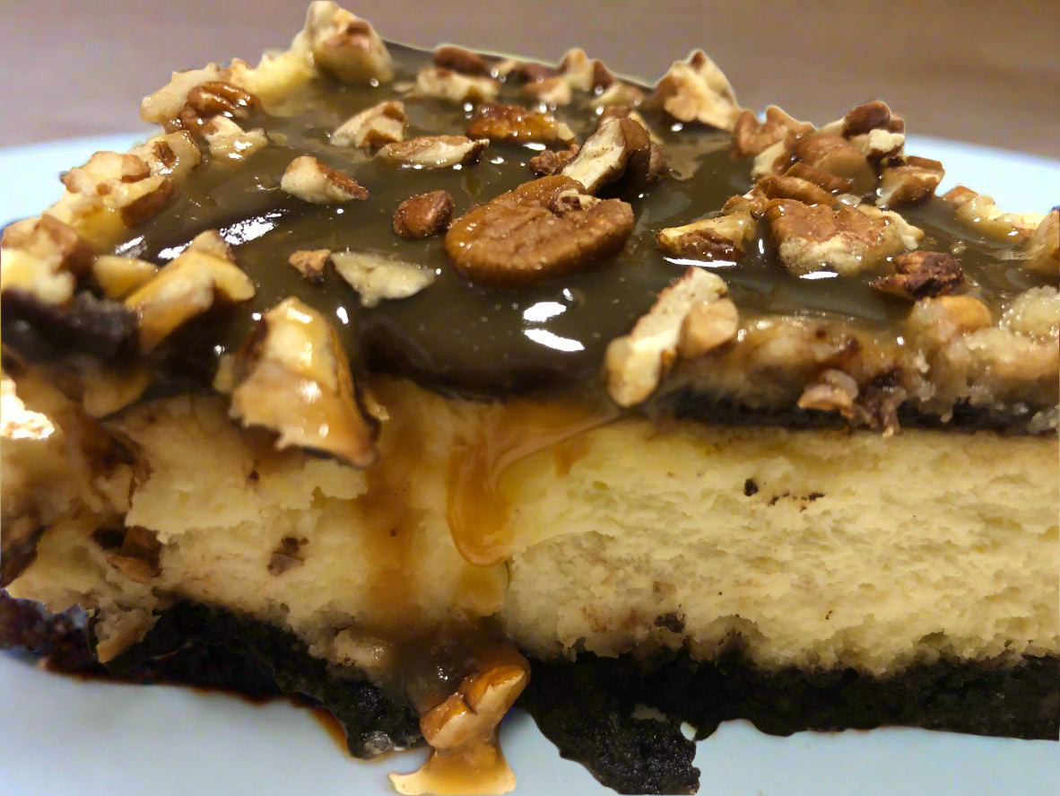 Feeds 8 - Chocolate Caramel Pecan Cheesecake